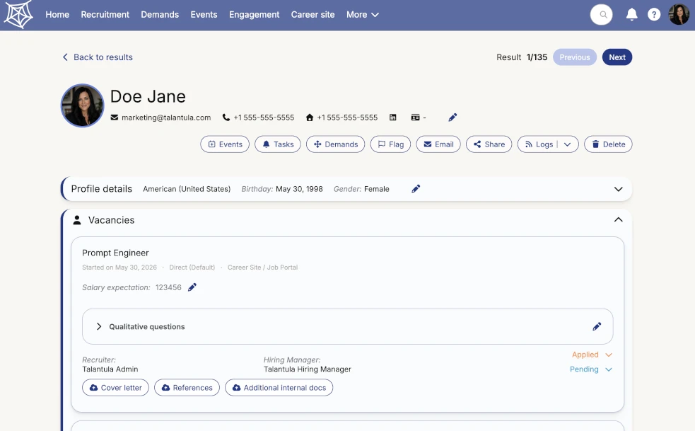 Candidate Profile Overview